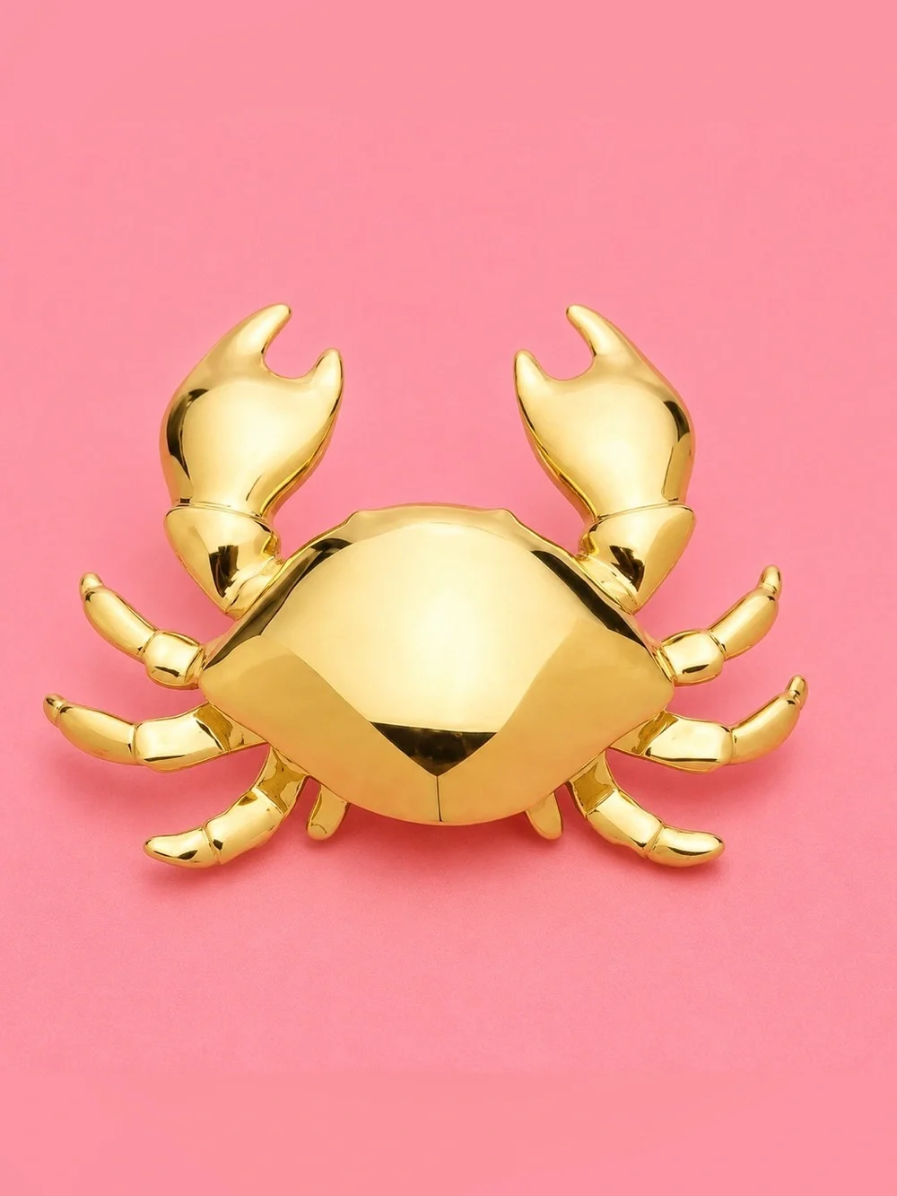 Cute Gold Crab Brooch